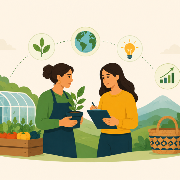 Illustration of women representing resilience, livelihoods and community participation in Armenia’s border communities
